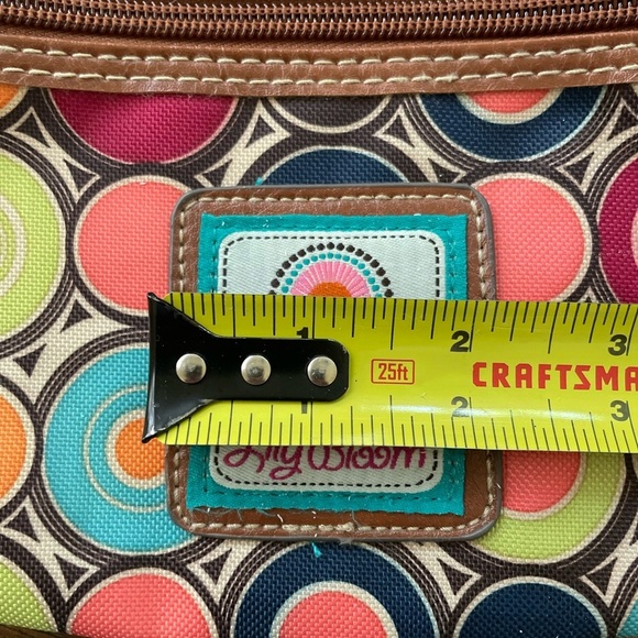 Lily Bloom Triple Zip Crossbody Geometric Colorful Purse Adjustable Strap - Picture 14 of 15